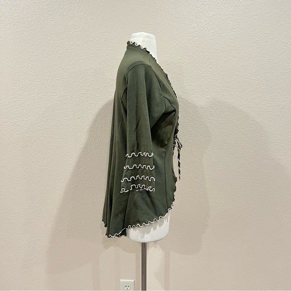 Laura Hlavac Olive Ruffled Cardigan Duster Size Small - Picture 9 of 13